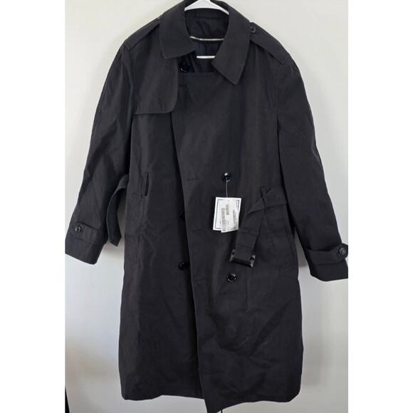 Defense Logistics Agency Garrison Collection Black Army Trench Coat Men's 42R - Picture 1 of 3